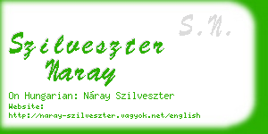 szilveszter naray business card