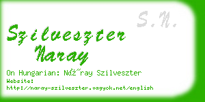 szilveszter naray business card